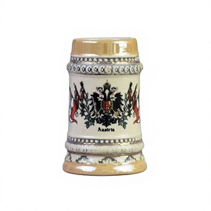 Jarra de <span class=keywords><strong>Cerveza</strong></span> de Porcelana con Escudo del Águila Austriaca de Dos Cabezas - Clásica, Lista para Sublimación, 50ml, Ecológica, Reutilizable, con Asa, para Fiestas - Product Image 1