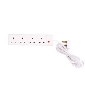 UK 4 Gang Universal Electric Extension Socket With UK Plug Power Outlet Extension