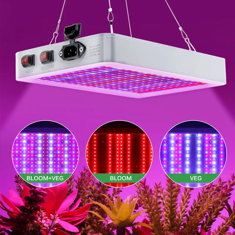 Led nhà máy đèn 220V phát triển ánh sáng phytolamp chiếu sáng trong nhà lampara quang phổ đầy đủ nhà kính Hạt giống hoa Lều Bóng Đèn LED bảng điều chỉnh 110V