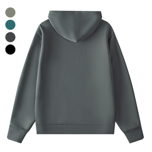Janya Unisex manica lunga felpa con cappuccio tinta unita taglie forti palestra top da uomo Casual autunno personalizzato abbigliamento Fitness - Product Image 3