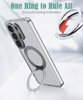 Étui magnétique Skin Feel anti-traces de doigts 360° °   Support de Bague Métallique Antichoc pour Appareil Photo Samsung Galaxy S27 S26 S25 Plus Ultra