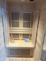 Sauna infrarouge lointain en hemlock pour 2 personnes, faible EMF, chauffage au carbone, vapeur sèche, spa à domicile, relaxation, Bluetooth, pour usage intérieur