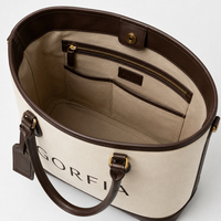 Sac fourre-tout en toile pour femme avec garniture en cuir, fermeture éclair, grande capacité, sac à bandoulière beige, sac à main de voyage d'été