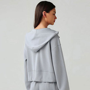 Vêtements d'équitation pour femmes, veste à capuche zippée, produit d'automne pour femmes, sweat-shirt décontracté ample, veste d'équitation pour le fitness - Product Image 6