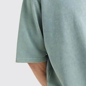 Camiseta de Hombre 100% Algodón con Logotipo Personalizado, Color Gris Oscuro, Estilo Vintage Lavado Ácido, Hombros Caídos, Estampado en Serigrafía - Product Image 5