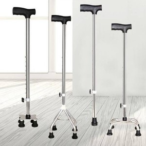 Canne télescopique antidérapante en acier inoxydable à quatre pieds Kaishengyuan pour personnes âgées, aide à la mobilité - Product Image 1