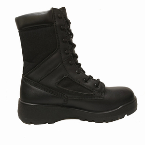 <span class=keywords><strong>Bottes</strong></span> de marche décontractées en cuir véritable pour hommes, style combat noir, avec fermeture à <span class=keywords><strong>lacets</strong></span> et logo brodé, légères - Product Image 3