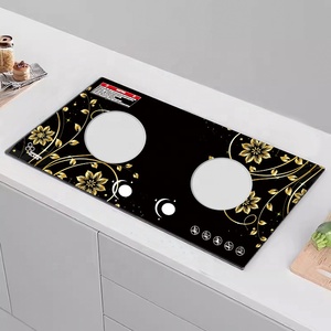 8mm Cuisine Maison Table Tops <span class=keywords><strong>Cuisinière</strong></span> À Gaz 2 Brûleurs <span class=keywords><strong>Plaque</strong></span> Verre Trempé - Product Image 3