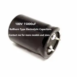 100V 15000uF megáfono condensadores electrolíticos de aluminio de enchufe recto amplificador de audio condensadores grandes especiales