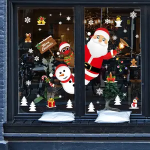 热销自粘可拆卸圣诞树橱窗贴纸家居商店派对装饰墙贴花