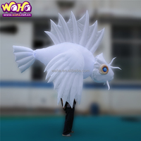 Costume de poisson de marche gonflable à tenir à la main pour les événements de l'océan, marionnette de mascotte de poisson gonflable