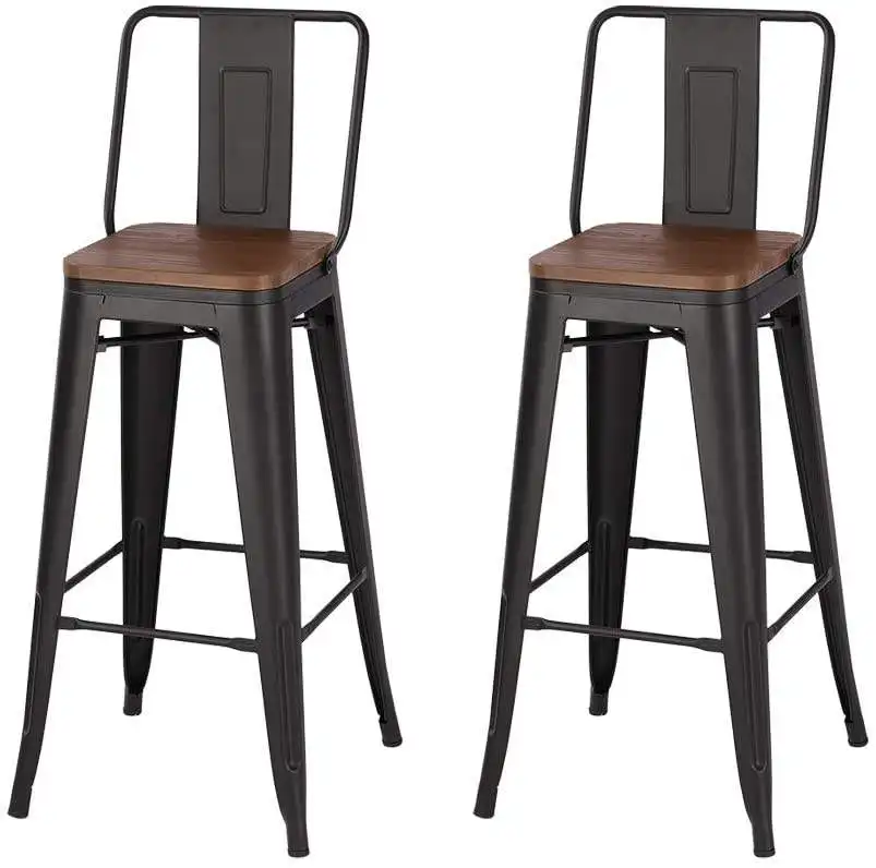 เก้าอี้เหล็กสูงแบบวางซ้อนได้สำหรับอุตสาหกรรม24และ30นิ้วเก้าอี้สตูลสำหรับห้องครัวห้องรับประทานอาหาร