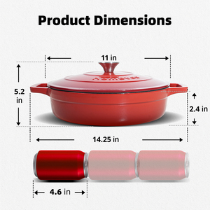 Olla de Hierro Fundido de <span class=keywords><strong>4QT</strong></span>, Oferta, Olla para Estofar/Cazuela para Asar/<span class=keywords><strong>Cocotte</strong></span> para Biryani, Antiadherente y Esmaltada, Apta para Horno - Product Image 3