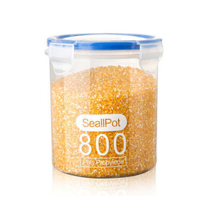 Recipiente hermético transparente SealPot de plástico para almacenamiento de alimentos, granos, cereales y productos secos de cocina, de 600, 800 y 1500 ml. - Product Image 5