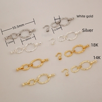Ensemble de 5 fermoirs en plaqué or 14 carats pour collier, fermoirs de connexion pour perles