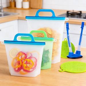 Bolsa de Silicona para Almacenamiento de Alimentos, Bolsa Contenedora de Silicona Reutilizable para Congelador, <span class=keywords><strong>Bolsas</strong></span> de Silicona para Empacar Alimentos - Product Image 2