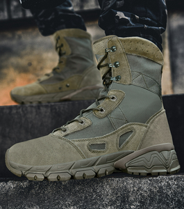 TSB1016 Light Weight <b>Hiking</b> Mounting Sports Ranger STock Wholesales Desert Anti Stab Dark Green Cow Leather Suede Desert <b>Boots</b> - Product Image 5
