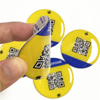Étiquette NFC en époxy personnalisée avec logo, 50 mm, code QR, adhésif souple et résistant, autocollant intelligent HF RFID pour la sécurité des stocks d'entrepôt