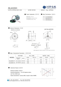 Motore Ventilatore BLDC Trifase BL4220O con Ingresso AC 220 Volt - Product Image 3