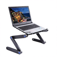 Table de bureau portable pliable en métal réglable en hauteur pour ordinateur portable, support pour canapé, lit, sol, extérieur