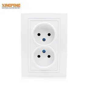 Eropa Listrik 16a 220V-250V Jerman Perancis Yunani Power Duplex Soket Outlet Universal Wall Switch