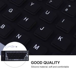 <span class=keywords><strong>Teclado</strong></span> USB <span class=keywords><strong>Enrollable</strong></span> de Silicona OEM ODM, <span class=keywords><strong>Teclado</strong></span> Portátil Negro Resistente al Agua con 85 Teclas, Diseño Flexible y Silencioso - Product Image 6