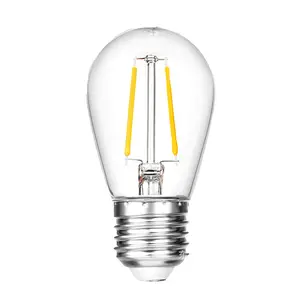 家用老式灯蜡烛灯泡照明用发光二极管灯丝透明玻璃S14灯泡