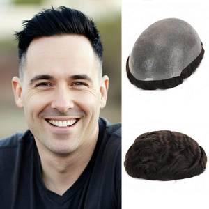 Système de remplacement capillaire pour hommes, base en peau, cheveux indiens Remy vierges les plus naturels et durables, longueur 6 pouces, densité 80%-150%, ondulation profonde - Product Image 3