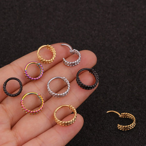 Triangle entièrement Hengsen acier inoxydable Huggie Hoop segment articulé <span class=keywords><strong>orbital</strong></span> Daith jante Helix <span class=keywords><strong>Piercing</strong></span> Hoop - Product Image 1