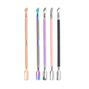 MORGANS INDUSTRIES Dual-End Stainless Steel <b>Nail</b> Pusher <b>Tool</b> Set for Manicure Pedicure Durable Construction Colorful Handles - Product Image 1