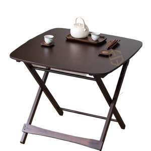 Mesa Plegable de Bambú 80x80x71 cm, Mesa Plegable para Exterior, Diseño Minimalista, Mesa Cuadrada Portátil y Sencilla para Uso Doméstico - Product Image 5