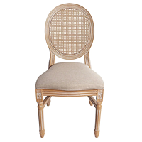 Chaises de salle à manger empilables en bois massif de style Louis XVI, vintage français, pour événements et mariages, à vendre