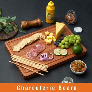 Planche à découper en bambou écologique 11 1/2" x 8 3/4" avec rainure de récupération des jus et plateau à fromage pour la cuisine, livraison gratuite depuis l'entrepôt - Product Image 4