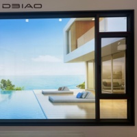 Ventana Moderna de Doble Apertura con Marco Delgado de Aluminio, Insonorizada, con Malla de Seguridad de Acero Inoxidable para Dormitorio y Hotel, con Certificación Energy Star
