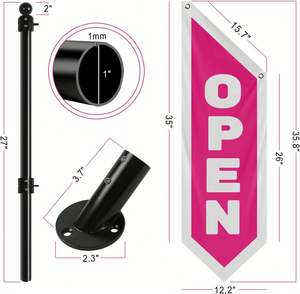 Bandera Abierta Vintage de Doble Cara, de Tres Capas, para Exteriores, Letrero Comercial para Publicidad en Tiendas, Solo Bandera, Sin Mástil Incluido - Product Image 2