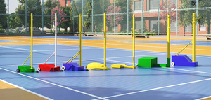 Muévase con ruedas Red de voleibol con soporte un par Poste de red de voleibol de <span class=keywords><strong>playa</strong></span> al aire libre Poste de red de bádminton y Pickleball - Product Image 3