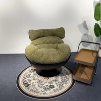 Fauteuil de détente pivotant en tissu doux avec base ronde, fauteuil simple rotatif pour la détente intérieure 1038