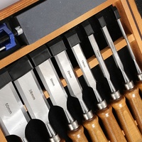 Ensemble d'outils de sculpture sur bois de qualité supérieure, ciseau en bois avec étui et pierre 10 pièces