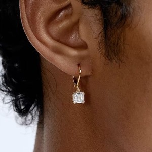 Drop Earrings Square Zircon Bezel Setting Geometric Design Party Fashion - Product Image 4