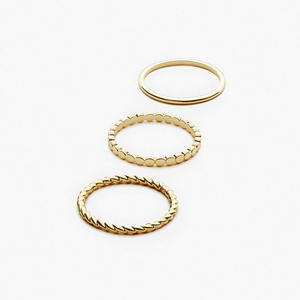 Anelli di gioielli di natale anelli di nocche in oro 14K Set ragazze adolescenti elegante anello impilabile intrecciato per donne ragazze - Product Image 5