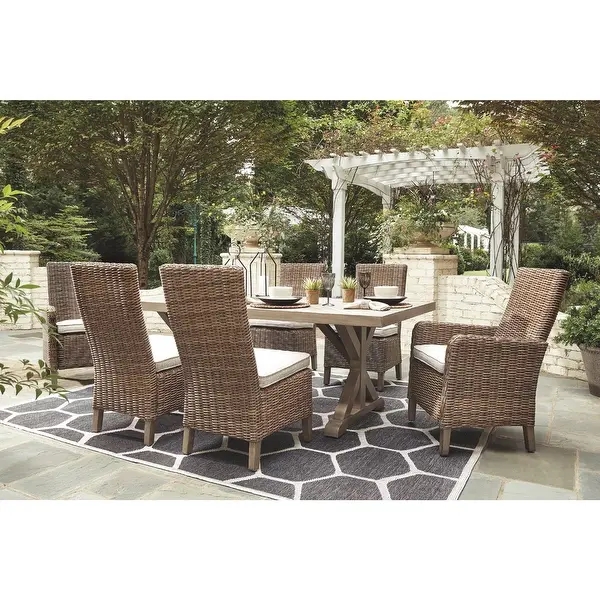 Wicker outdoor table and chair set rattan garden dining table furnitures tables