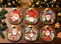 Sous-plat en céramique Père Noël, forme de poignée ronde, résistant à la chaleur, protection de table