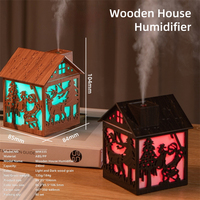 Humidificateur ultrasonique pour usage domestique, 240 ml, grain de bois, portable, brume froide, avec lumière LED à changement de couleur pour chambre à coucher