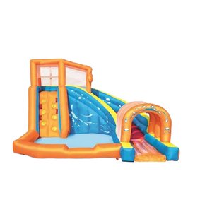 Toboggan gonflable avec mur d'escalade et tunnel pour aire de jeux extérieure pour enfants - Product Image 1