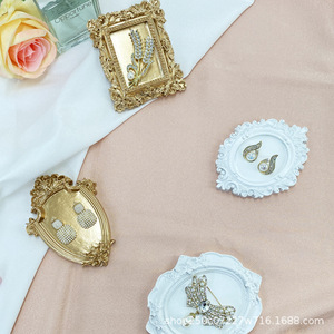 European Style Resin Jewelry Tray For Necklace Storage Display Decorative Plate With Pearl <b>Earrings</b> And Brooch <b>Holder</b> - Product Image 1