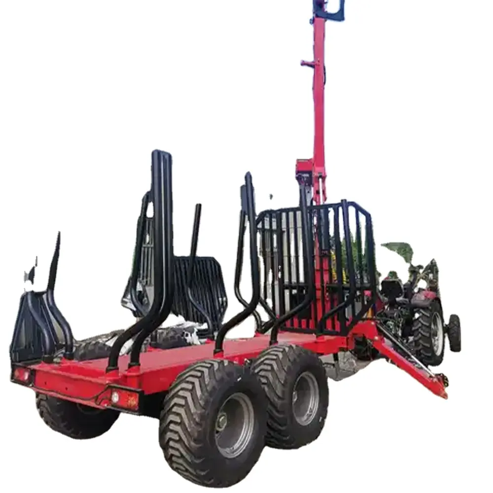 Tracteur agricole Remorque 1 tonne 2 tonnes 3 tonnes Tracteur forestier Trailerhydraulic Atv Farm Tractor Log Timber Wood Trailer
