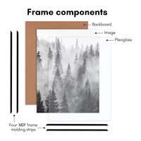 Bingkai Poster HOMCO Black Snap 50x70, Ukuran 8x10, 11x14, 24x36 Inch, Bingkai Gambar Bukaan Depan, Ukuran Kustom, Dapat Dipasang di Dinding untuk Galeri