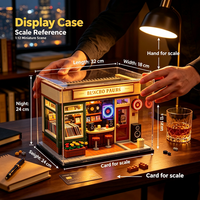Ensemble de blocs de construction pour adultes avec éclairage LED, modèle de magasin de disques rétro, jouets anti-stress DIY pour adultes, cadeaux en gros OEM/ODM