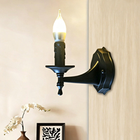 Lámpara de Pared Moderna Rústica de Aluminio Negro con 1 Luz, Diseño de Cera que Cae, para Sala de Estar, Dormitorio, Pasillo