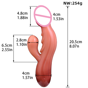 FAAK Silikon 10-Gang Vibrierender Analplug Gerippter Realistischer Dildo <span class=keywords><strong>Vibrator</strong></span> Klitoris-Stimulator Prostata-Massage Sexspielzeug Masturbator - Product Image 6